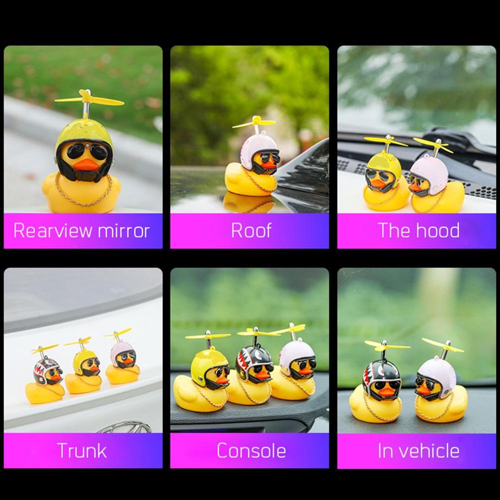 Mini Duck with Helmet – Car Dashboard or Bike Accessory