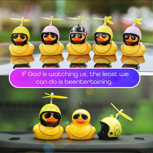 Mini Duck with Helmet – Car Dashboard or Bike Accessory