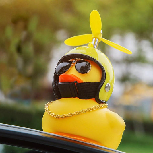Mini Duck with Helmet – Car Dashboard or Bike Accessory